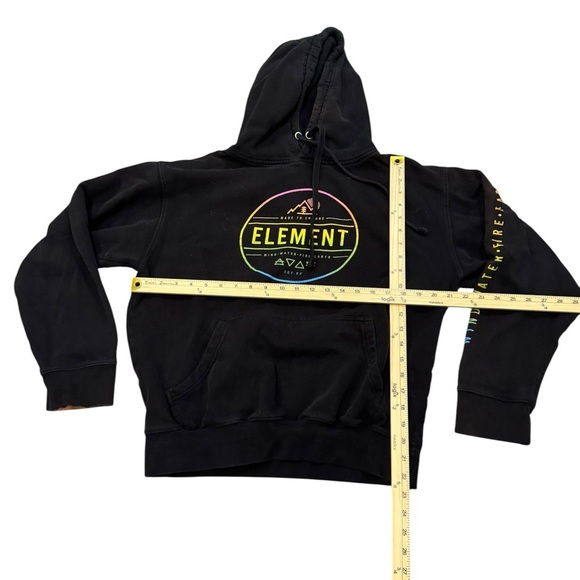 Element Black Hoodie with Multicolor Logo Vintage late 90s Y2K small flaw GUC - Picture 2 of 5